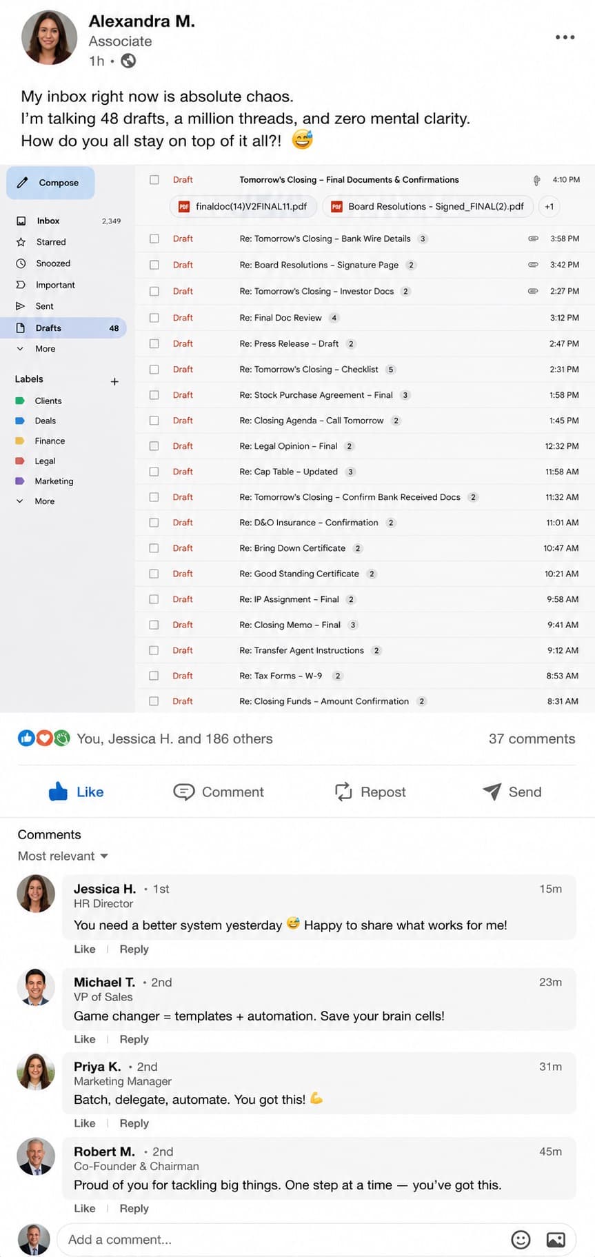 48 drafts, a million threads, and zero mental clarity